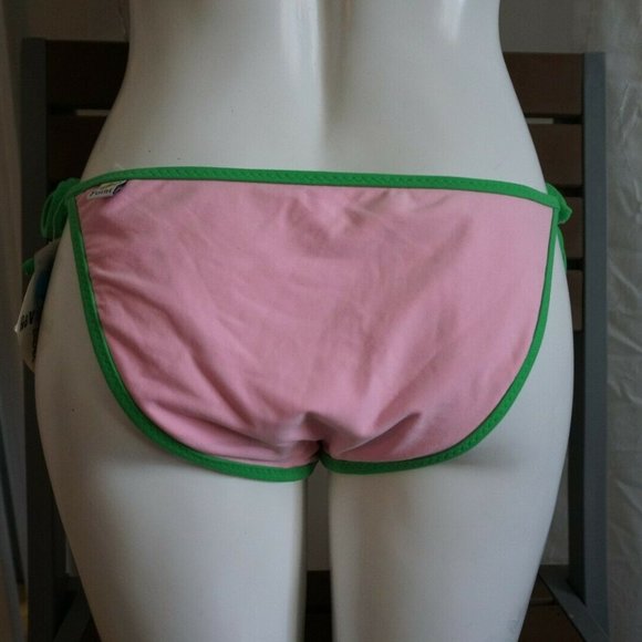 Point Conception Pink/Green Reversible Thin Tie Side Hip Pant size S NWT - Picture 5 of 9